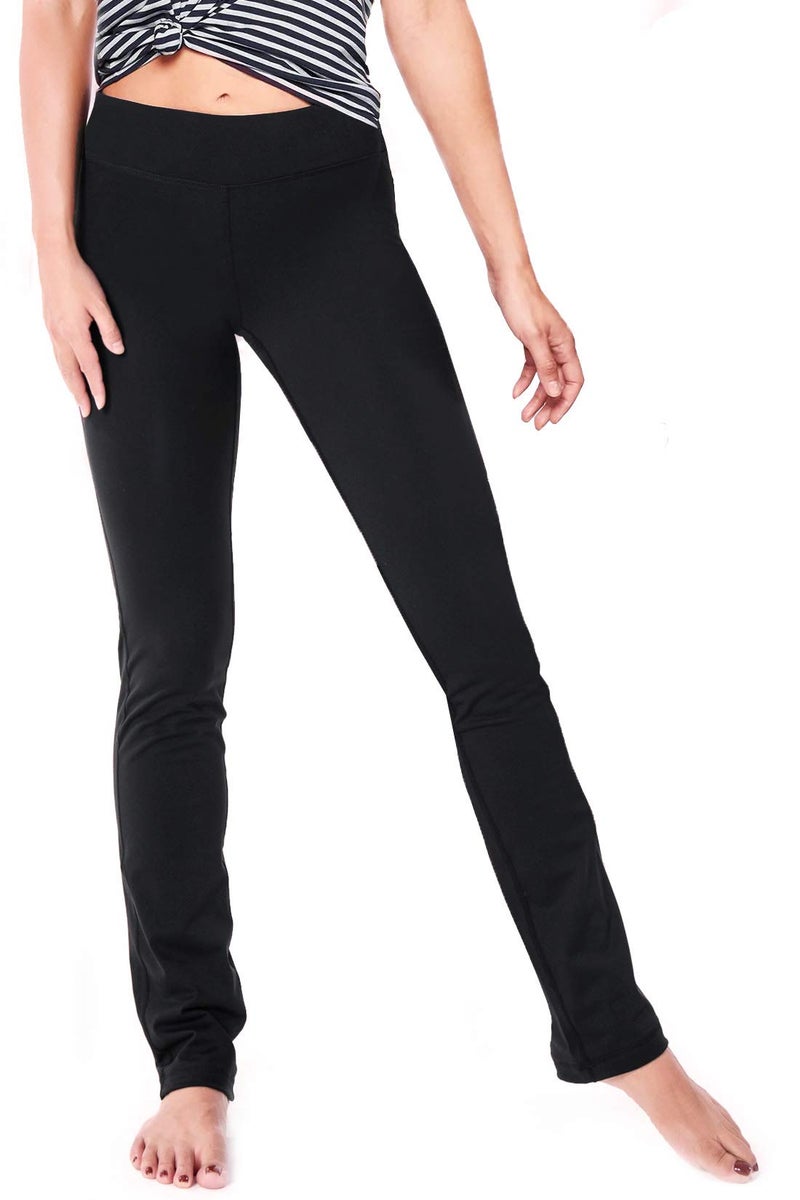 Yogipace Tall Women's Straight Leg Yoga Pants, Slim Fit Workout Pants, 35", Black, Size S - Image 1
